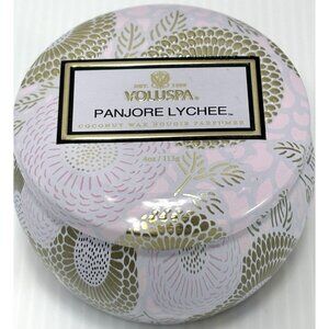 Voluspa Panjore Lychee Mini Tin Candle 4oz/113g Fruity Floral Home Fragrance NEW